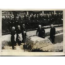 1928 Press Photo Paul Von Hindenburg Lays Cornerstone of Chancellor House Berlin