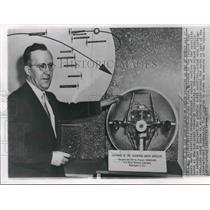 1957 Press Photo Director, Dr. John Hagen with satellite in Washington DC
