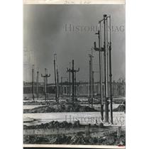 1968 Press Photo Pipe Forest at the Three Fountains apartment project - Houston