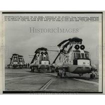 1968 Press Photo Three Helicopters To Be Used in Recovery of Apollo 7 Spacecraft