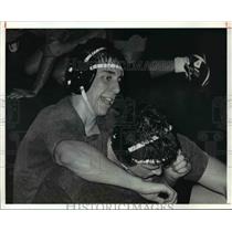 1991 Press Photo Rick Hepp wrestles for St. Edwards High in Ohio.  - cvb42895