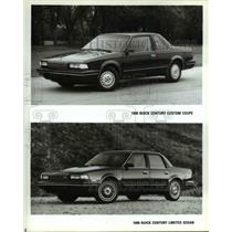 1991 Press Photo 1990 Buick Century Custom Coupe, and Century Limited Sedan