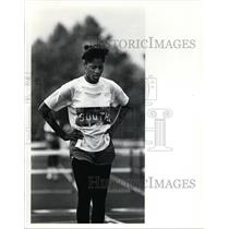 1991 Press Photo Annual Senate Track Meet-Carmen Banks-hurdle winner - cvb34354