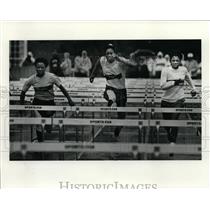 1990 Press Photo Sonja Thomas, Charlotte Dixon and Ebonita Williams-100 m Hurdle