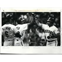 1986 Press Photo Andy Thorton, Joe Carter, and Andy Allison, Baseball