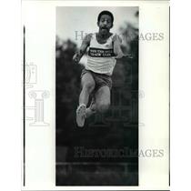 1991 Press Photo Grover Coats Practices the Long Jump at Orange H.S. - cvb49356