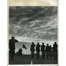 1943 Press Photo Aviation Cadets Parade at on the ramp at Coffeyville Army Field