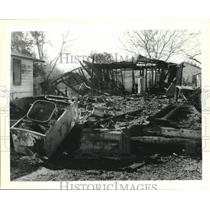 1990 Press Photo Charred remains of the house of Judith White on Reno Street
