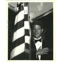 1993 Press Photo Vice President Al Gore pledges to the flag of the color guard.