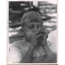 1969 Press Photo Andrew Aldrin, son of astronaut Edwin playing around in Houston