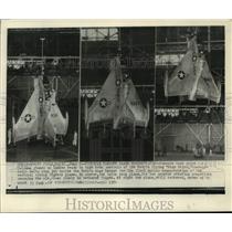1954 Press Photo U.S Navy Flying Pogo Stick Convair Plane at Moffett Field
