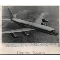 1963 Press Photo stock photo of a Douglas DC-8 jet airliner - mjw01291