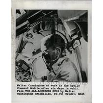 1977 Press Photo Walter Cunningham Astronaut -Work Apol