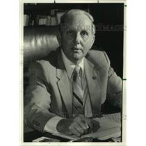 1984 Press Photo Bessmer Alabama Judge Walter G. Bridges, at desk, portrait