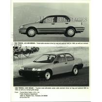 1993 Press Photo A four-door Toyota Tercel Sedan LE & a two-door Tercel Sedan
