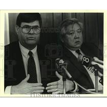 1989 Press Photo NOPD's Chief of Detective Charles P. Ladell & Sheriff Harry Lee