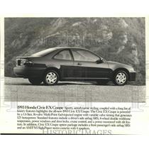 1993 Press Photo Honda Civic EX Coupe Automobile - mjc40045