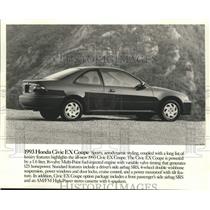 1993 Press Photo Honda Civic EX Coupe Automobile - mjc40040