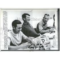 1968 Press Photo Apollo 7 astronauts launch breakfast