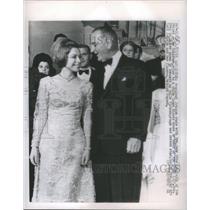 1966 Press Photo President Johnson & Helle Virkner,