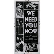 1930 Press Photo Detroit Community Fund Campaign Poster - RRW75377