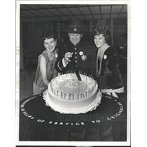 1960 Press Photo costume party Lake Shore Bank cake - RRW51015