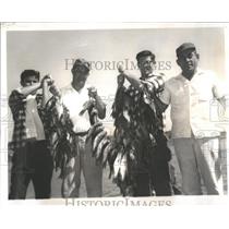 1962 Press Photo men with perch they caught in Camp Okee-Simmee, Okeechobee, FL