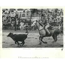 1980 Press Photo Calf Roping at Hernando County High School Rodeo - RSH82229
