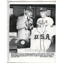 1959 Press Photo Will Harridge Former President American League Marion Miller