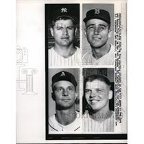 1959 Press Photo Four Pitchers in the games at New York and Kansas City.