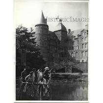 1938 Press Photo President Lebrun Goes Fishing With Family Near Chateau Vizille