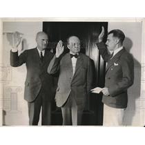 1932 Press Photo Atlee Pomerene & Charles Miller sworn in as new officers