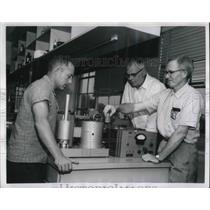 1960 Press Photo Microphotometer, Water Filtration, W R Conley, Pasco Washington