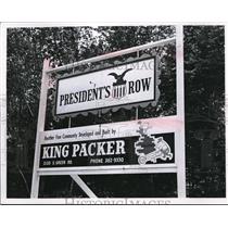 1964 Press Photo Signs for President's Row housing units in Cleveland