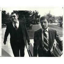 1982 Press Photo Russell Burns & Attorney James Krivok