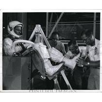 1966 Press Photo Charles Conrad in flight suit at the Kennedy Space Center