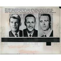 1967 Press Photo W. Schirra, W. Cunningham & D. Eisele of first Apollo flight