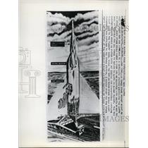 1955 Press Photo A 3 stage rocket might be used to ferry men and supplies to a