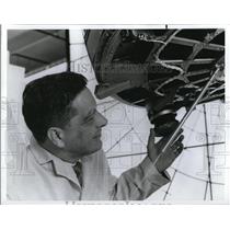 1965 Press Photo Robert Radis holding Television Infrared Observation Satellite