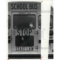 1981 Press Photo The School bus stops twenty minutes each five stops