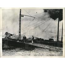 1937 Press Photo French forest fire near Yohoux Landes France - nee04411