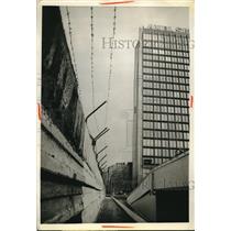 1966 Photo recently built Axel Springer building Berlin overlooks wall