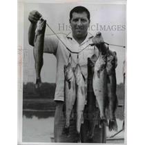 1966 Press Photo Paul King of Bedford with his caught fish  - nee15630
