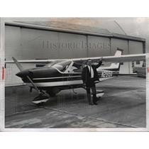 1967 Press Photo Charles Bobbitt Cardinal Cessna Casement Airport Painsville
