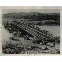 1944 Press Photo Bailey Bridge Across British River, World War II - nee26138