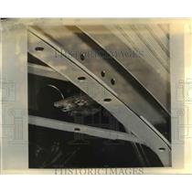 1934 Press Photo Plymouth Body Frame, Torpedo Shaped All Steel Body - nee45948