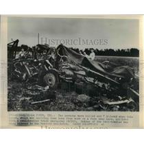 1948 Press Photo Semi Truck Head-On Crash Wreckage, La Porte Indiana - nee45954