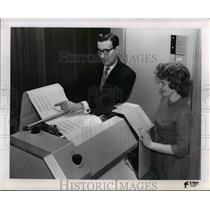 1962 Press Photo High speed printer in National City Bank of Cleveland.