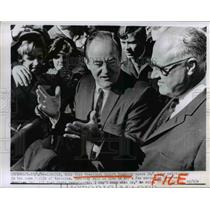 1966 Press Photo Lincoln Neb VP Hubert Humphrey & Gov Morrison  - nee51062