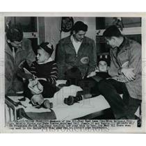 1950 Press Photo N Bolkovac J Beletic Jake Rowden San Francisco Shrine Hospital